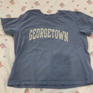 Brandy Melville Georgetown Cropped Shirt in Light Blue